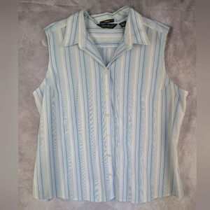 Eddie Bauer Size XXL Wrinkle Resistant Stretch Sleeveless Button Down Shirt